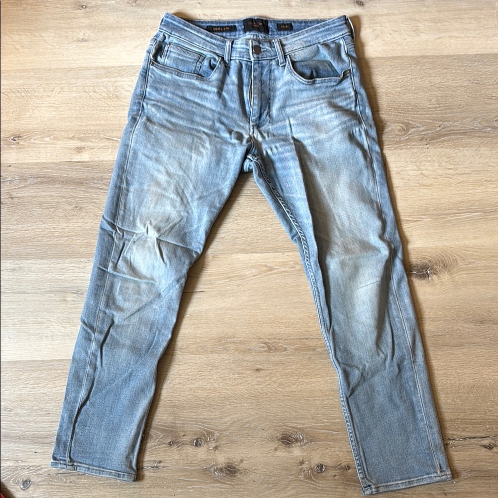 Blue Slim Fit Distressed Denim Jeans